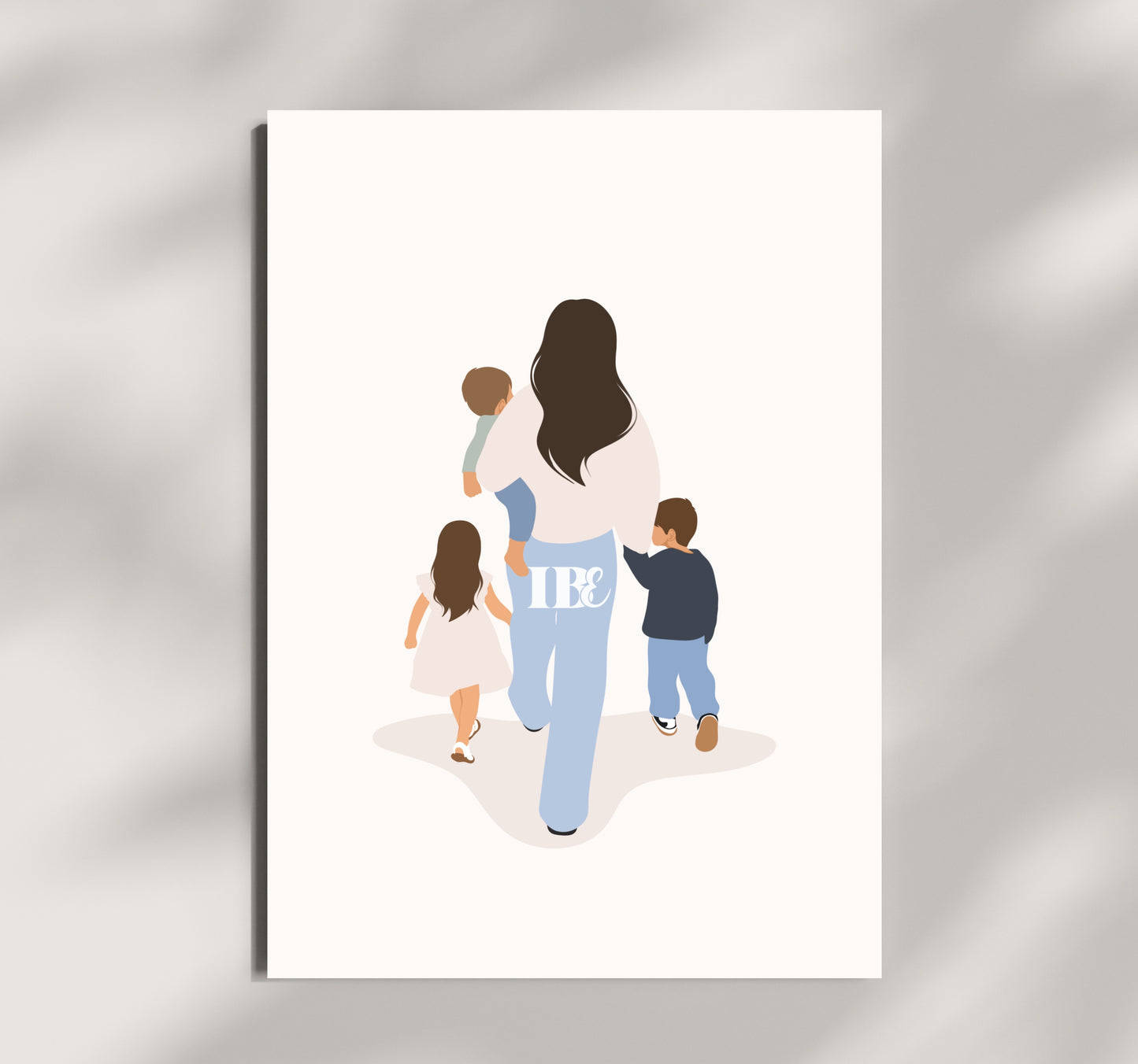 Mother & Multiple Children Illustration