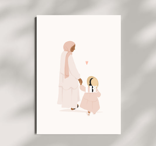 Hijab Mother & Child iIllustration