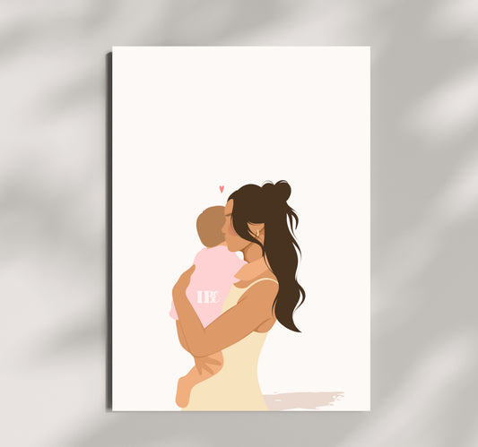 Mother & Toddler Illustration