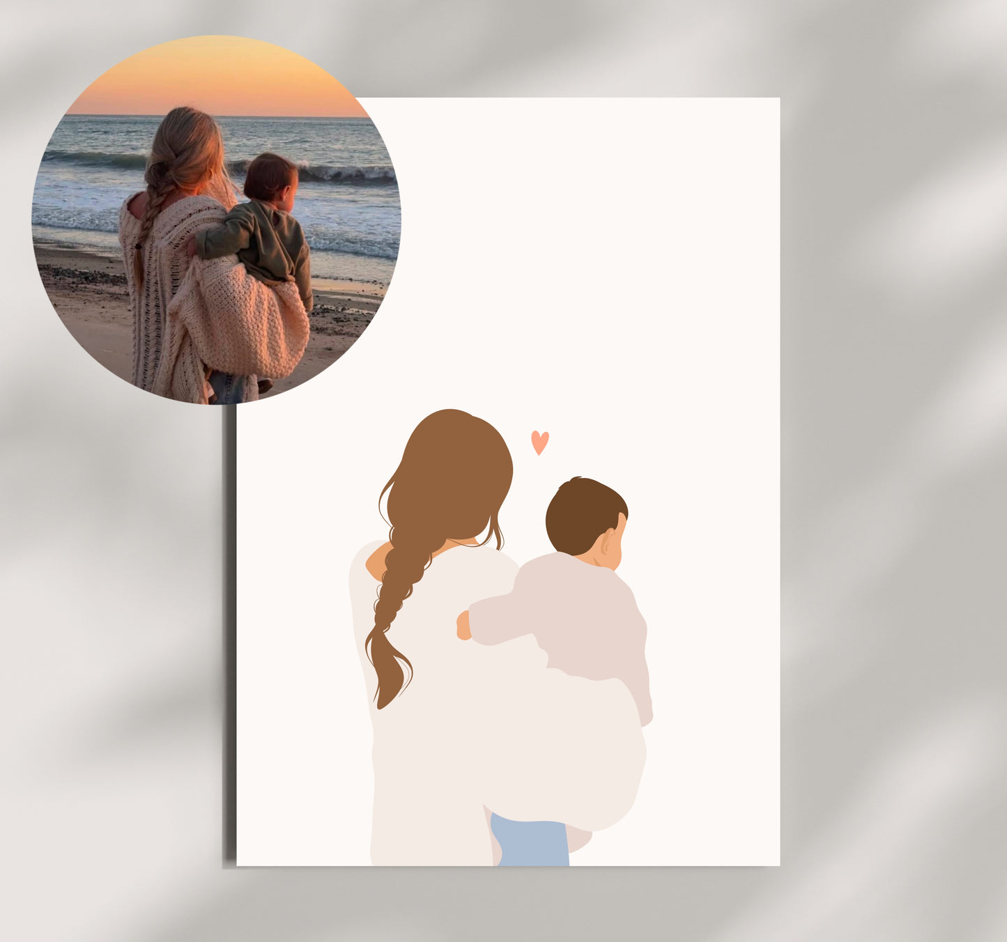 Custom Mother & Child Illustration FLASH SALE