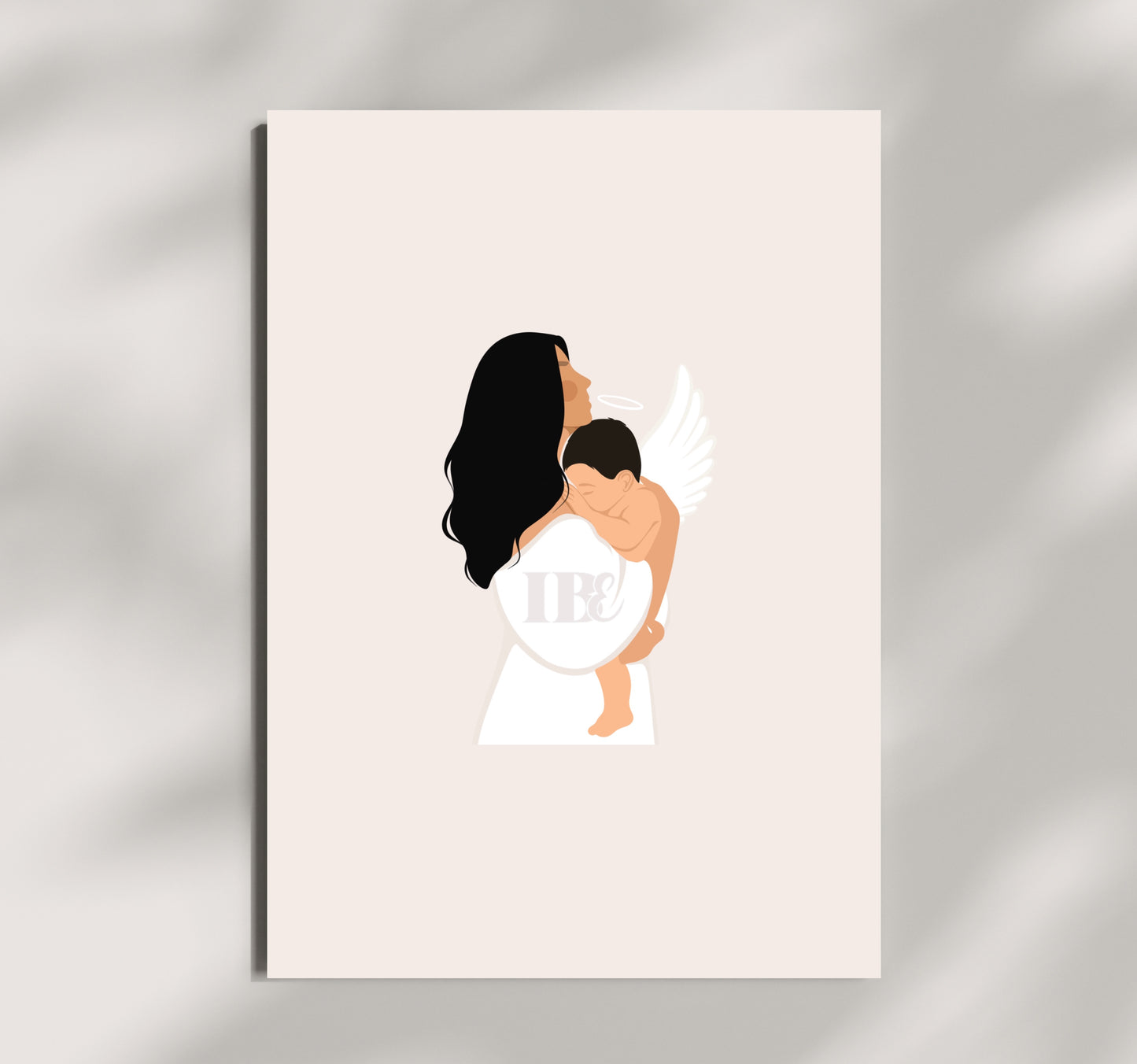 Mother & Angel Baby Illustration