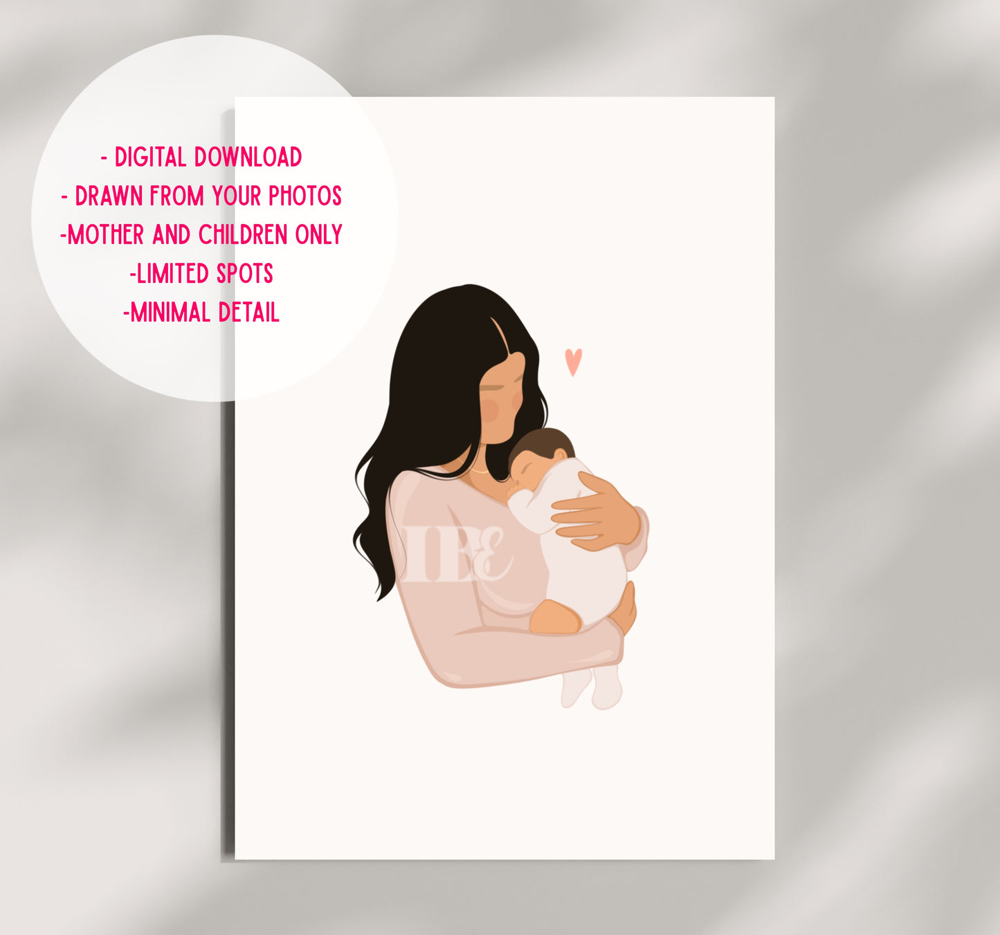 Custom Mother & Child Illustration FLASH SALE
