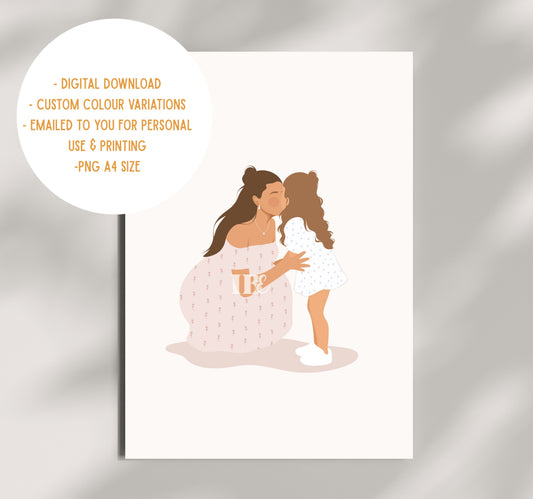 Mother & Child Illustration