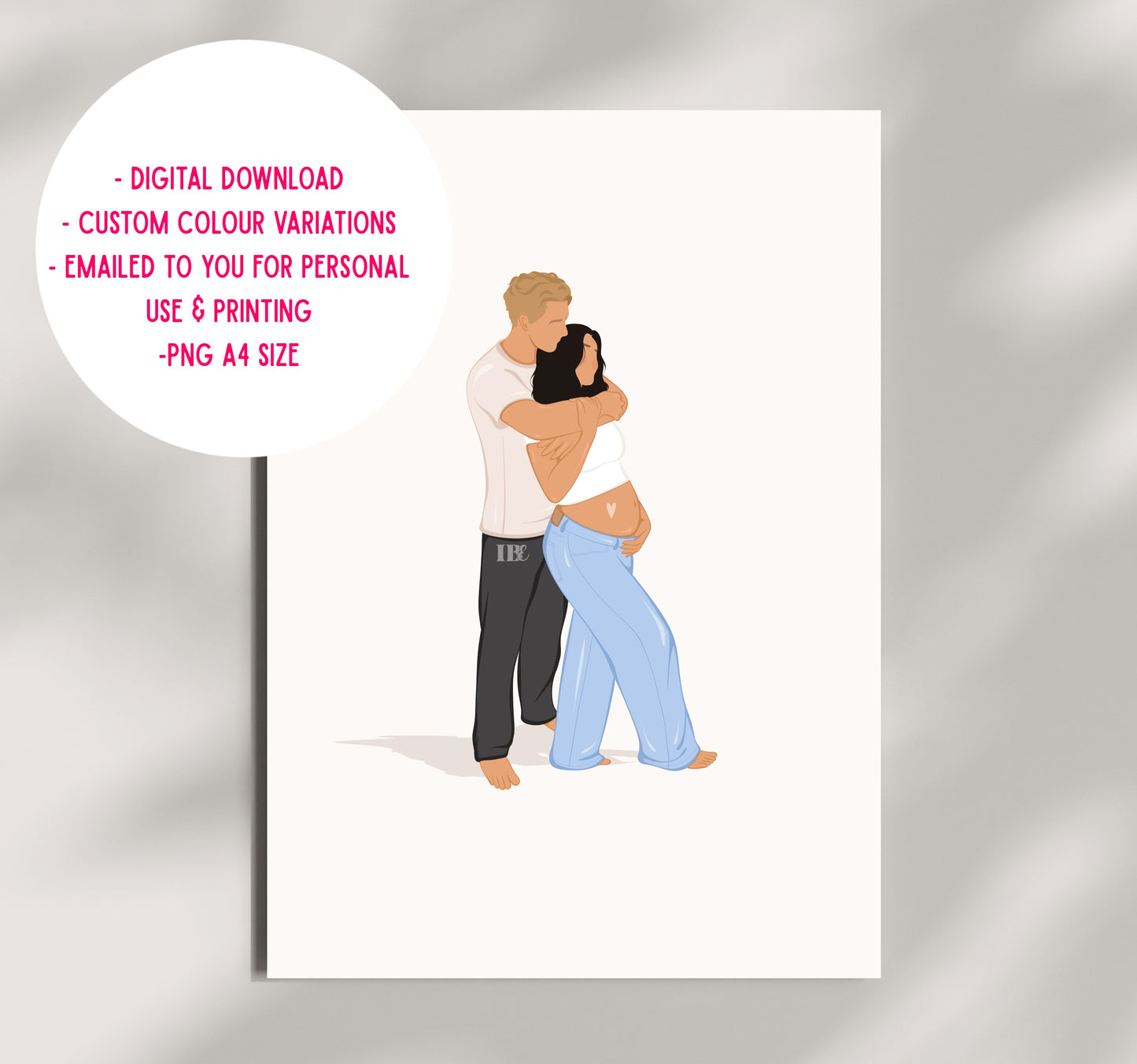 Mum & Dad Pregnancy Illustration