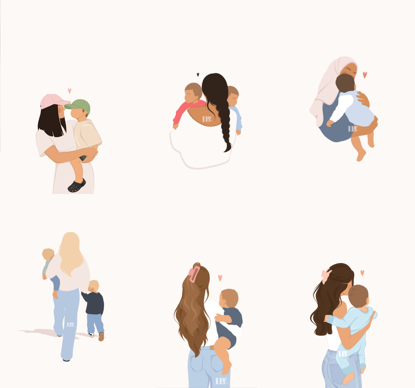 Custom Mother & Child Illustration FLASH SALE