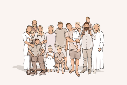 Block Coloured Line Illustration